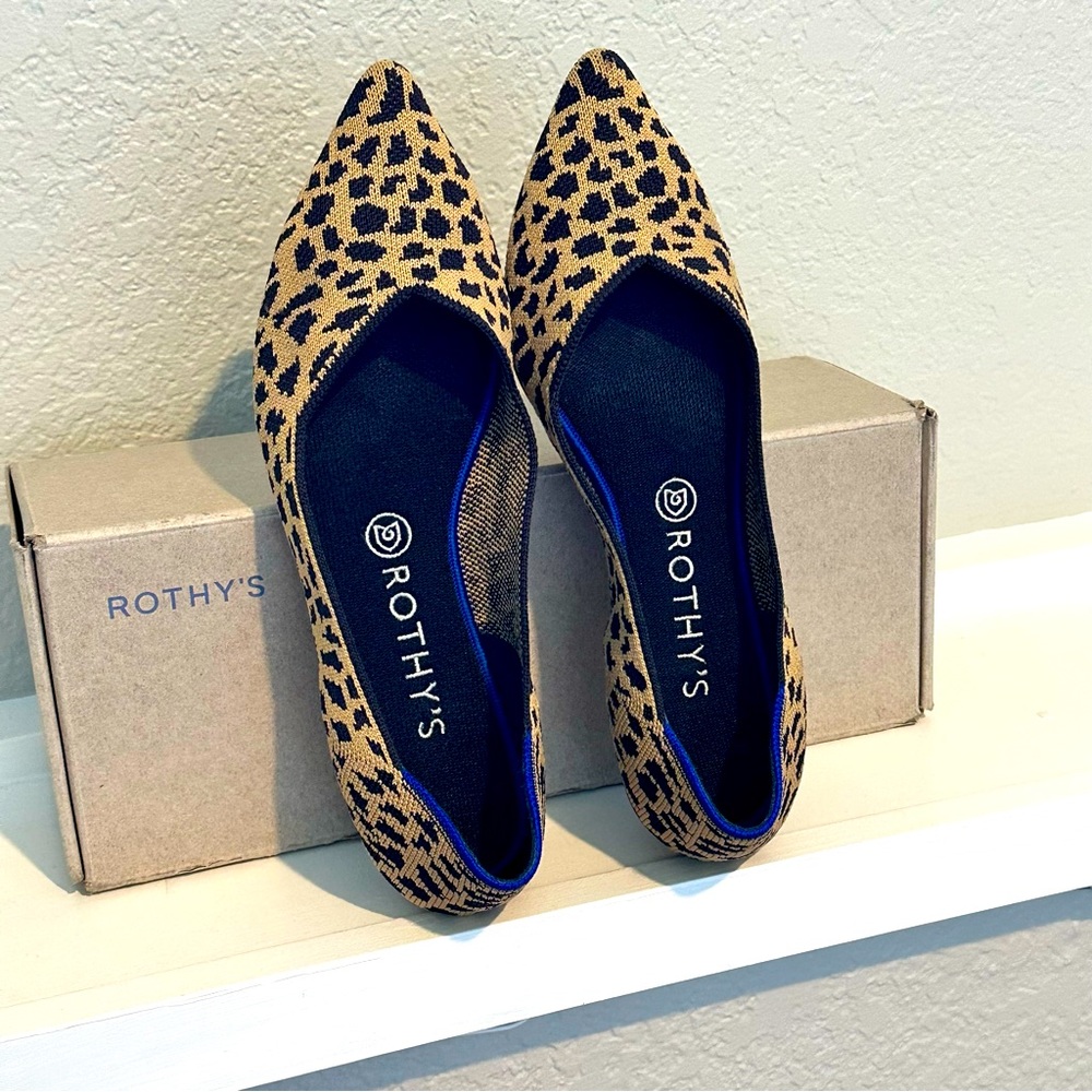 Rothy’s The Point Animal Leopard Print size 10 EUC